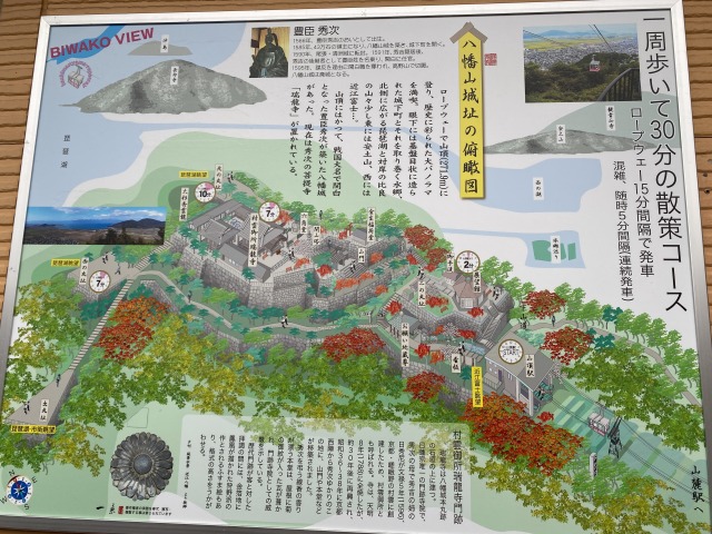八幡山城址の観光マップ
