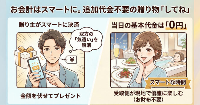 ３，追加代金不要！スマートに「時間」をプレゼントできる